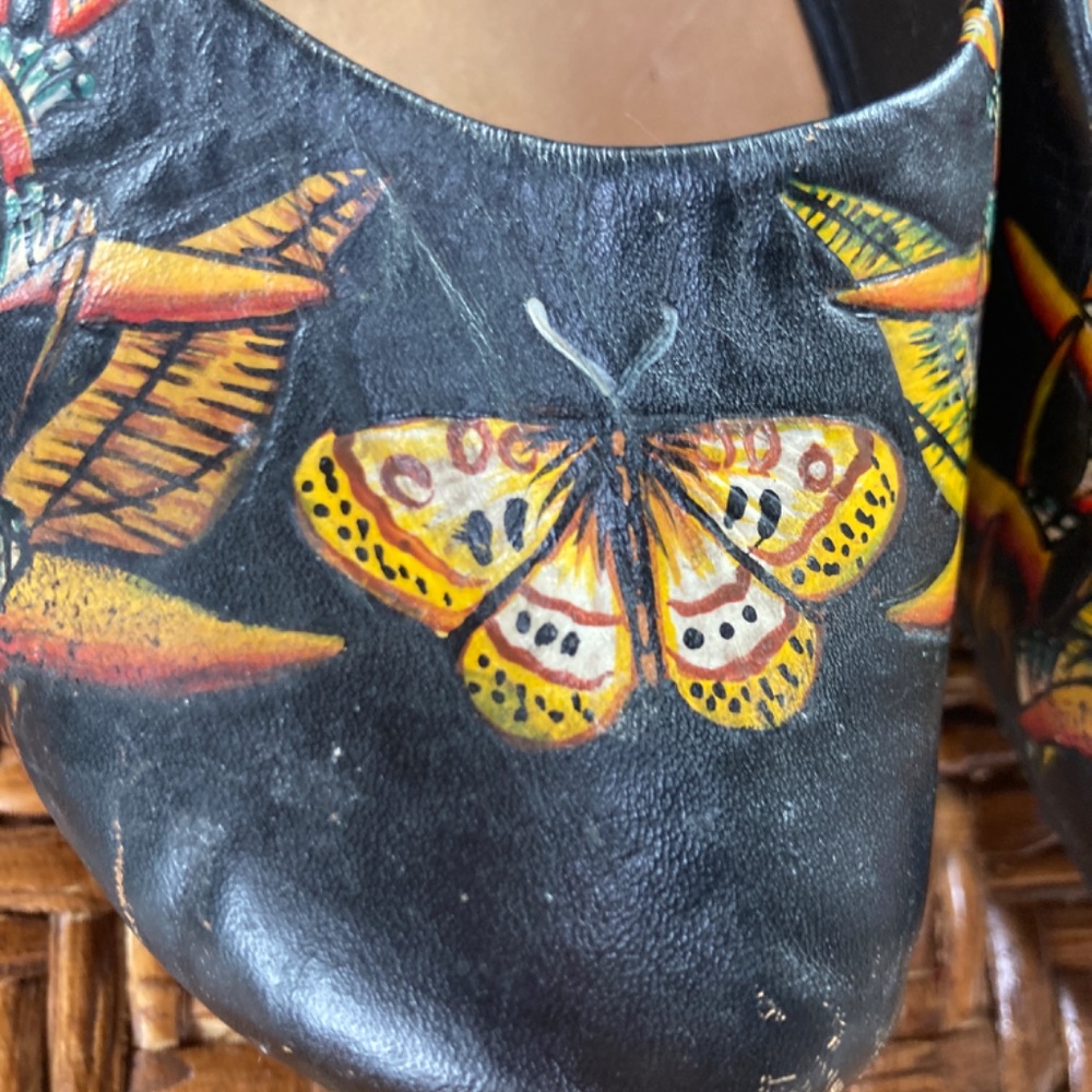 Redarte painted Ballet flats butterfly Mary Janes unique - Picture 2 of 10